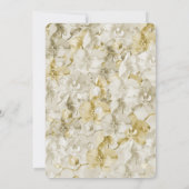 金ゴールドクリームオーキッドフラワーズブライダルシャワー 招待状 (裏面)