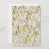 金ゴールドクリームオーキッドフラワーロマンチック結婚ズ 招待状 (裏面)
