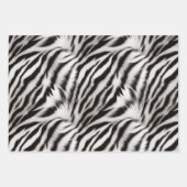 金ゴールドクリームグリジーグリッターゼブラプリント ラッピングペーパーシート (正面3)