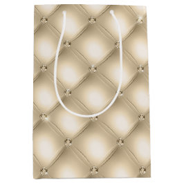 金ゴールドクリームシャンパンダイヤモンド ミディアムペーパーバッグ