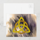 金ゴールドクリームトリニティノットケルト水彩 ポストカード (正面/裏面)