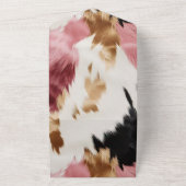 金ゴールドクリームピンクブラック女性のカーボーイ牛革 オールインワン招待状 (外側)