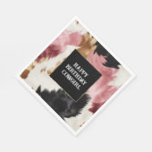 金ゴールドクリームピンクブラック女性のカーボーイ牛革 スタンダードランチョンナプキン (角)