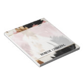 金ゴールドクリームピンクブラック女性のカーボーイ牛革 ノートパッド (アングル)