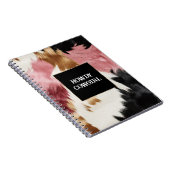 金ゴールドクリームピンクブラック女性のカーボーイ牛革 ノートブック (右側)