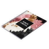 金ゴールドクリームピンクブラック女性のカーボーイ牛革 ノートブック (左側)