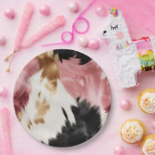 金ゴールドクリームピンクブラック女性のカーボーイ牛革 ペーパープレート (パーティー)