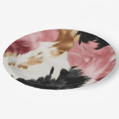 金ゴールドクリームピンクブラック女性のカーボーイ牛革 ペーパープレート (アングル)