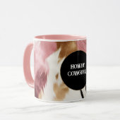 金ゴールドクリームピンクブラック女性のカーボーイ牛革 マグカップ (正面左)