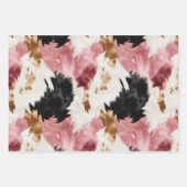 金ゴールドクリームピンクブラック女性のカーボーイ牛革 ラッピングペーパーシート (正面)