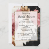 金ゴールドクリームピンクブラック女性のカーボーイ牛革 招待状 (正面)