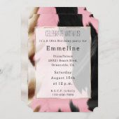 金ゴールドクリームピンクブラック女性のカーボーイ牛革 招待状 (正面/裏面)