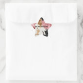 金ゴールドクリームピンクブラック女性のカーボーイ牛革 星シール (バッグ)