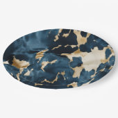 金ゴールドクリームブルーコウィド ペーパープレート (アングル)