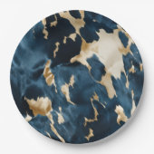 金ゴールドクリームブルーコウィド ペーパープレート (正面)
