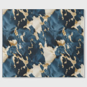 金ゴールドクリームブルーコウィド ラッピングペーパー (フラット)