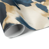 金ゴールドクリームブルーコウィド ラッピングペーパー (ロールコーナー)