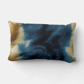 金ゴールドクリームブルーコウィド ランバークッション (裏面)