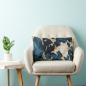 金ゴールドクリームブルーコウィド ランバークッション (椅子)