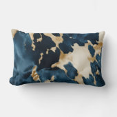 金ゴールドクリームブルーコウィド ランバークッション (正面)