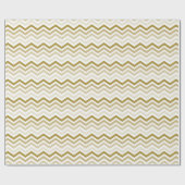 金ゴールドクリーム色のシェブロン ラッピングペーパー (フラット)