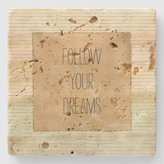 金ゴールドクリーム赤面ミントストライプズ ストーンコースター (正面)