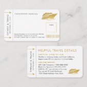 金ゴールドクルーズチケット搭乗パスプレイスエスコートカード プレイスカード (正面/裏面)