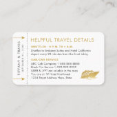 金ゴールドクルーズチケット搭乗パスプレイスエスコートカード プレイスカード (裏面)