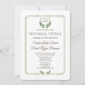 金ゴールドクレスト王室のローレルリースリハーサルディナー 招待状 (正面)