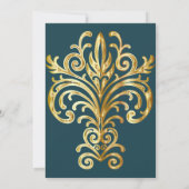 金ゴールドクレスト結婚式招待状 招待状 (裏面)