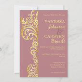 金ゴールドクレスト結婚式招待状 招待状 (正面)