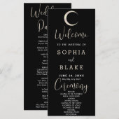 金ゴールドクレセントムーンシテラルブラック結婚式 プログラム (正面/裏面)