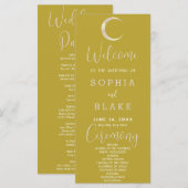 金ゴールドクレセントムーンシテリア金ゴールド結婚式 プログラム (正面/裏面)