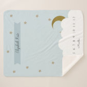 金ゴールドクレセントムーン&スターズグレーマイルストーン シェルパブランケット (正面(横))