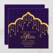 金ゴールドクレセント衛星&スターズラマダン、紫 招待状 (正面/裏面)