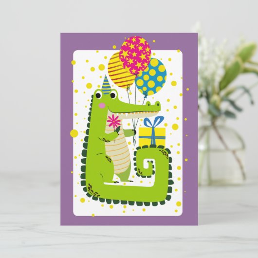 金ゴールドクロコダイル誕生日ウィッシュ シーズンカード (スタンド正面)