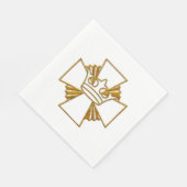 金ゴールドクロスとクラウン スタンダードランチョンナプキン (角)