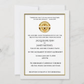 金ゴールドクロスとチャリスカソリッ結婚クス 招待状 (正面)