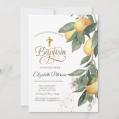 金ゴールドクロスウォーターの色レモン植物性グリーンプレイド 招待状 (正面)