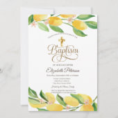 金ゴールドクロスウォーターカラーシトラスレモン植物学 招待状 (正面)