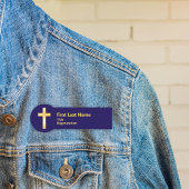 金ゴールドクロスクリスチャン名タグ 名札