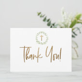 金ゴールドクロスグリーンウォーター色リース第1聖域 サンキューカード (スタンド正面)