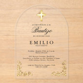 金ゴールドクロスデバウティゾホスペインのワ男女兼用イト アクリル招待状 (正面)