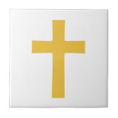 金ゴールドクロストオンホワイト タイル (正面)