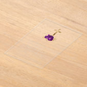 金ゴールドクロスパープルフローラ金ゴールド文字ファーストコミュニオン アクリル招待状 (レイダウン)