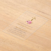 金ゴールドクロスピンクフローラ第1聖体 アクリル招待状 (レイダウン)