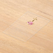 金ゴールドクロスピンクフローラ金ゴールド文字第1聖域 アクリル招待状 (レイダウン)