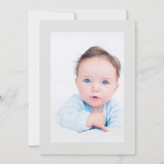 金ゴールドクロスフェイク男の赤ちゃんフォトバプティスマス招待状 招待状 (裏面)