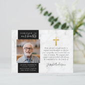 金ゴールドクロスフォト悔やみや弔慰葬儀 サンキューカード (スタンド正面)