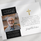 金ゴールドクロスフォト悔やみや弔慰葬儀 サンキューカード